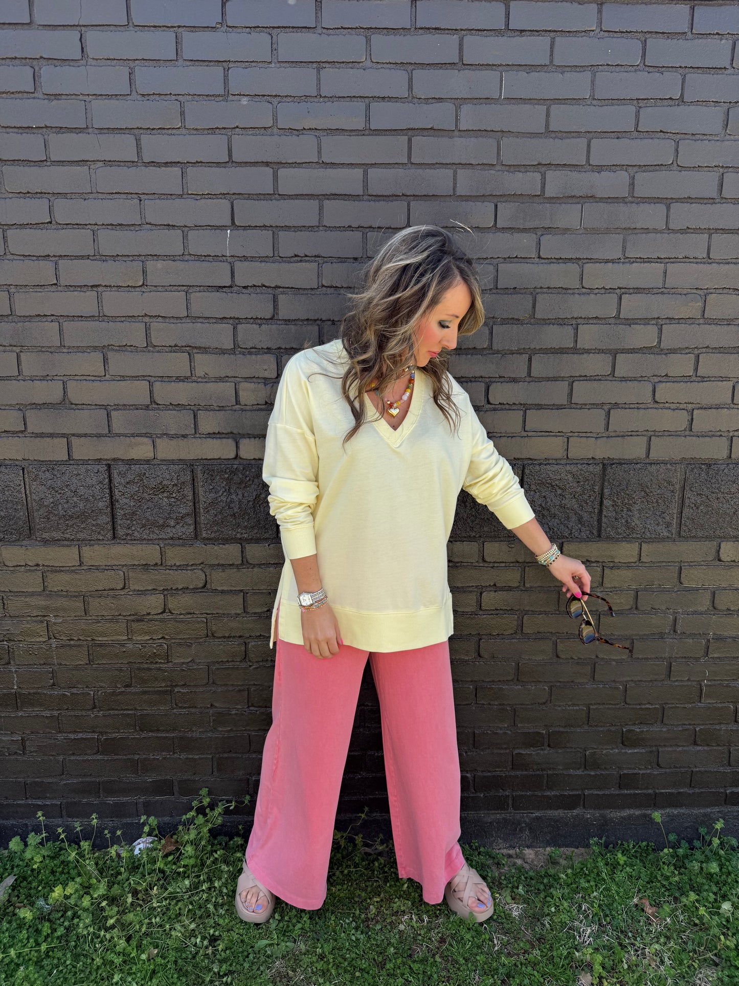 Z Supply V Neck Weekender Mellow Yellow