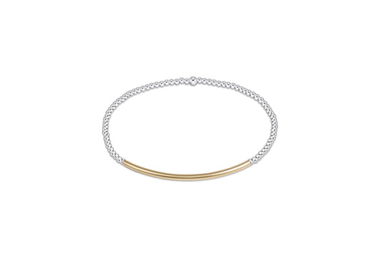 E Newton Classic Sterling Mixed Metal 2mm Bead Bracelet - Bar