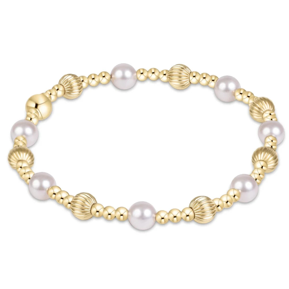 E Newton Dignity Sincerity Gold 5mm Pearl Bracelet