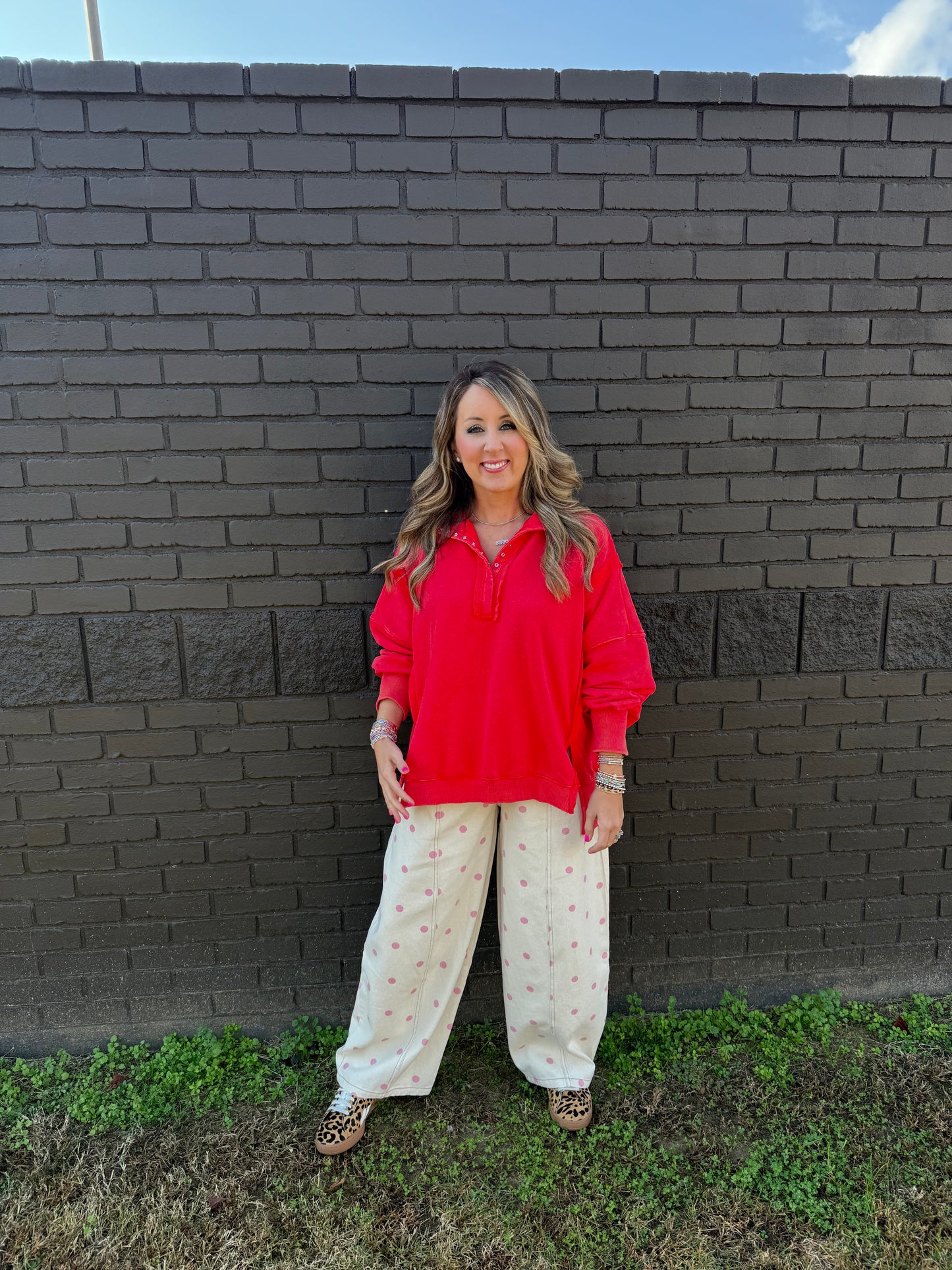 Polka Dot Dreams Pink Wide Leg Pants
