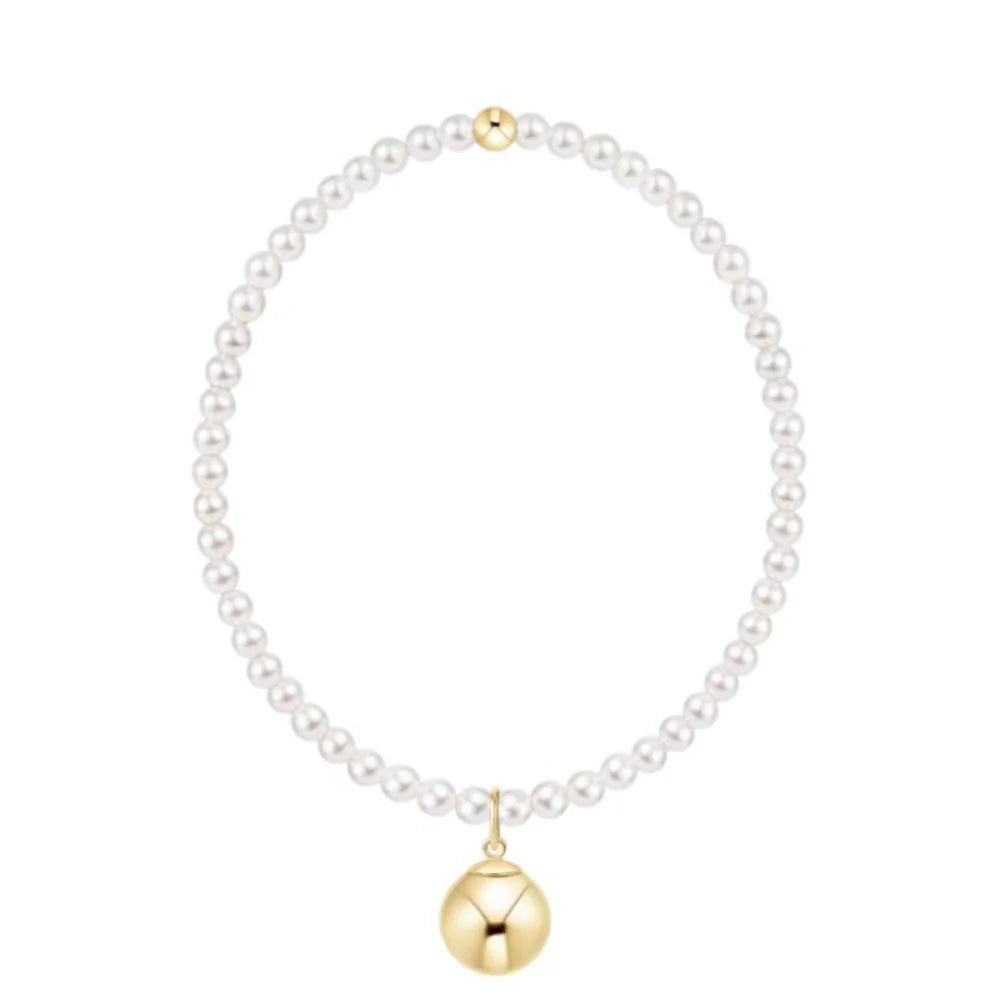 Extends Classic Pearl 3mm Gold 10mm Charm