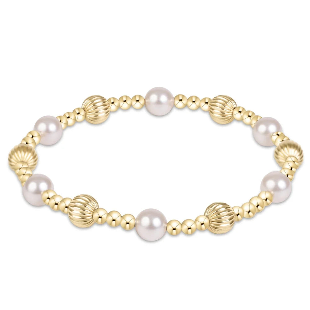 Extends Dignity Sincerity Gold 6mm Pearl Bracelet
