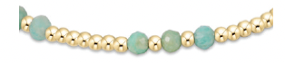 E Newton Gemstone Gold Joy Pattern 3mm Bead Bracelet - Amazonite