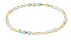 E Newton Gemstone Gold Joy Pattern 3mm Bead Bracelet - Hot Mess
