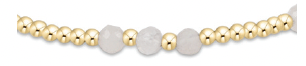 E Newton Gemstone Gold Joy Pattern 3mm Bead Bracelet - Moonstone