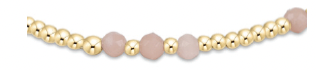 E Newton Gemstone Gold Joy Pattern 3mm Bead Bracelet - Pink