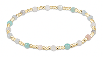 E Newton Gemstone Gold Sincerity Pattern 3mm Bead Bracelet Hot Mess