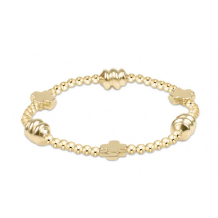 E Newton Signature Cross Admire Gold 3mm Bracelet