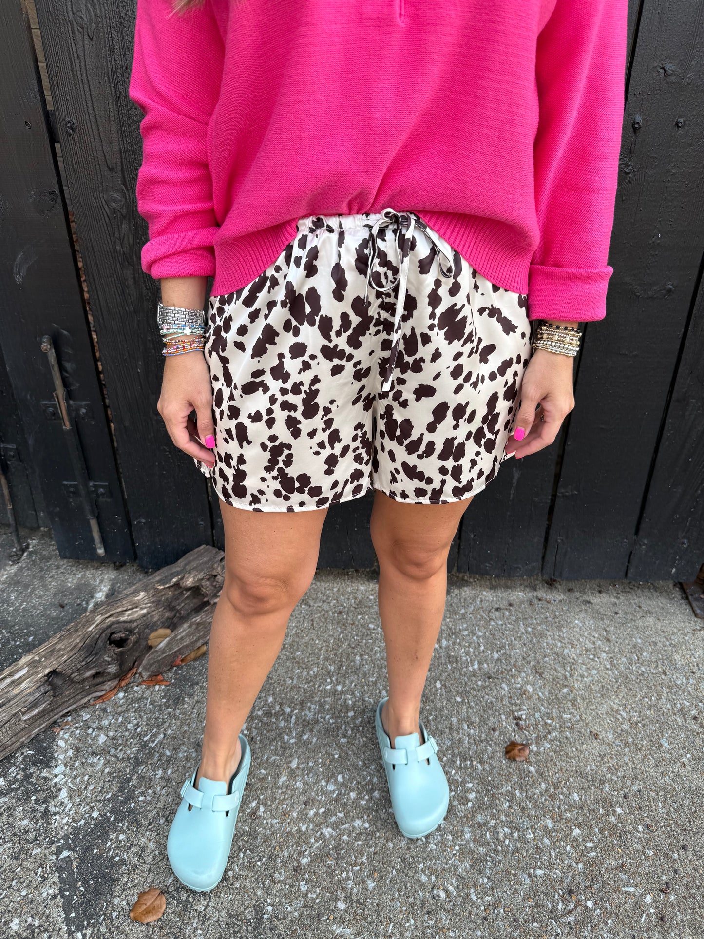 Callie Cow Print Shorts