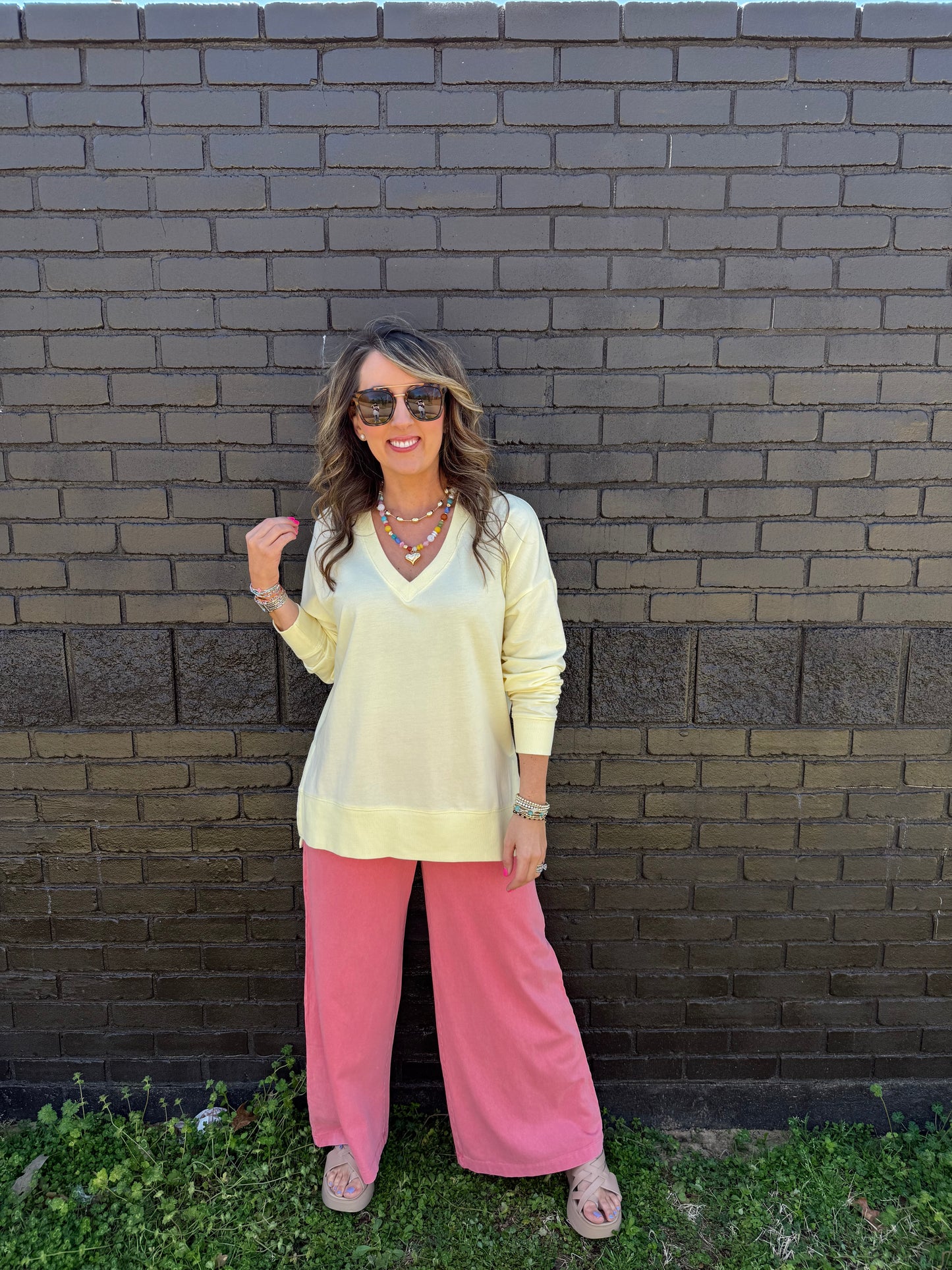 Z Supply V Neck Weekender Mellow Yellow