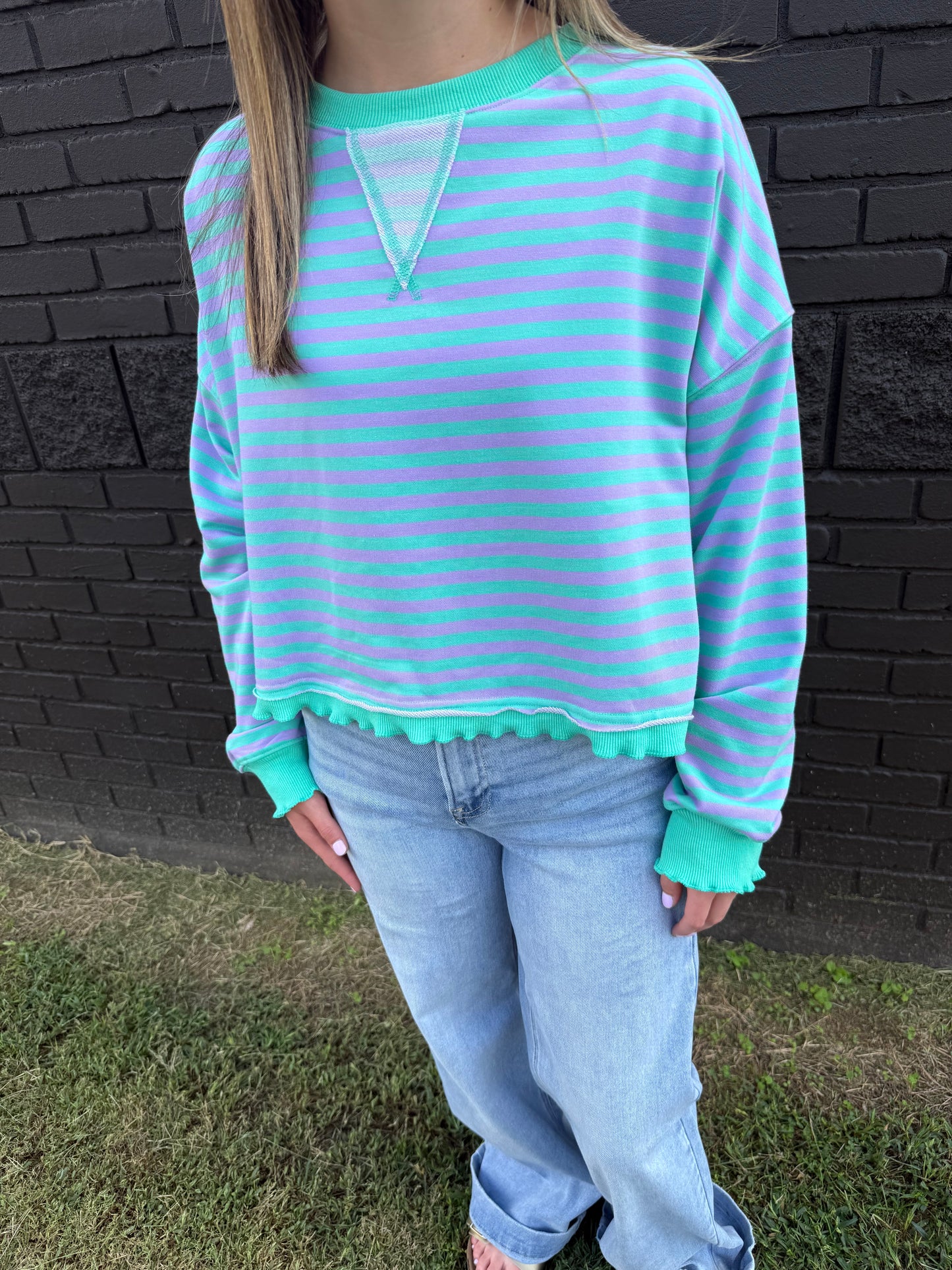 Henry Stripe Top Mint