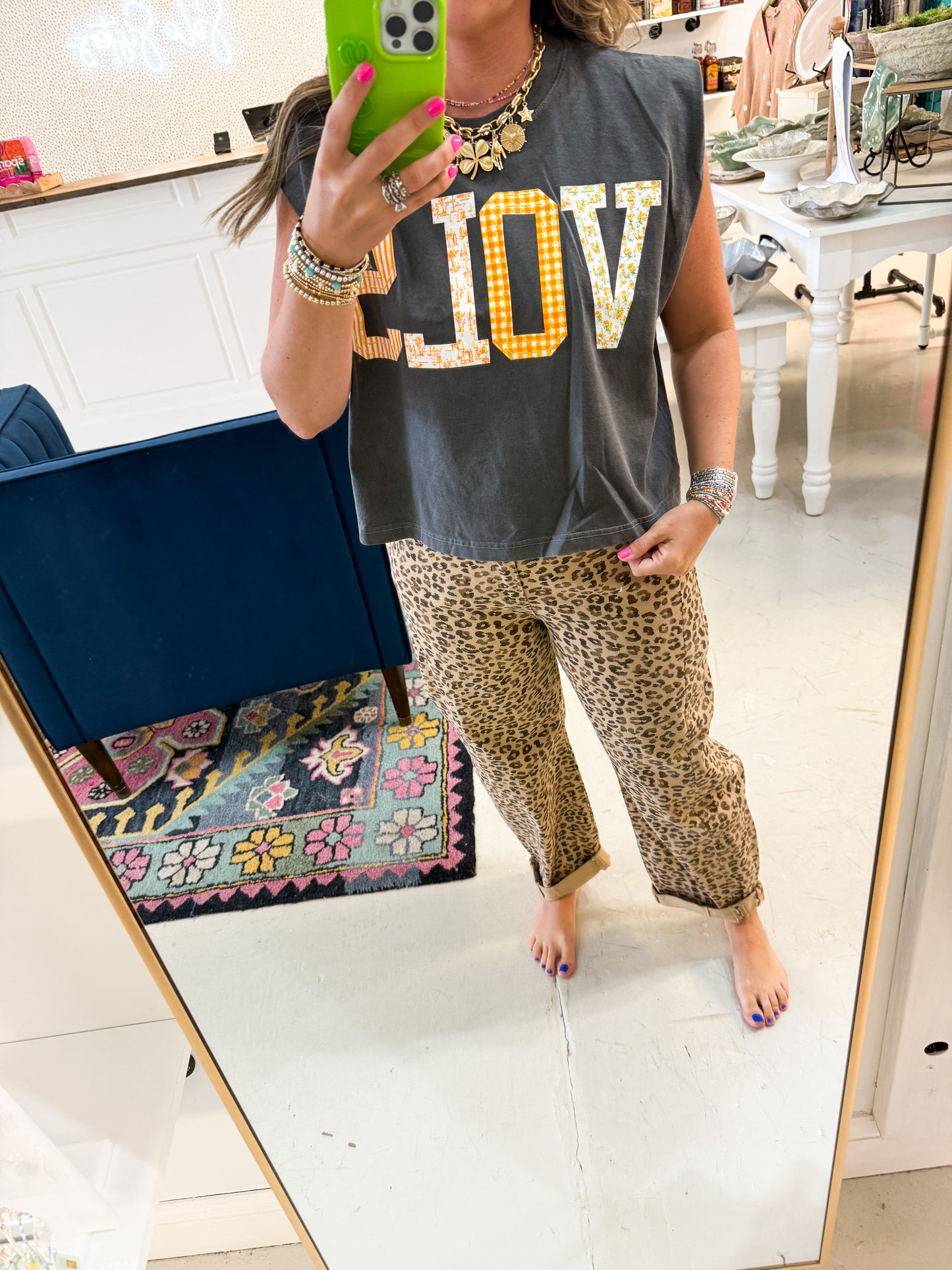 Carter Leopard Barrel Jeans
