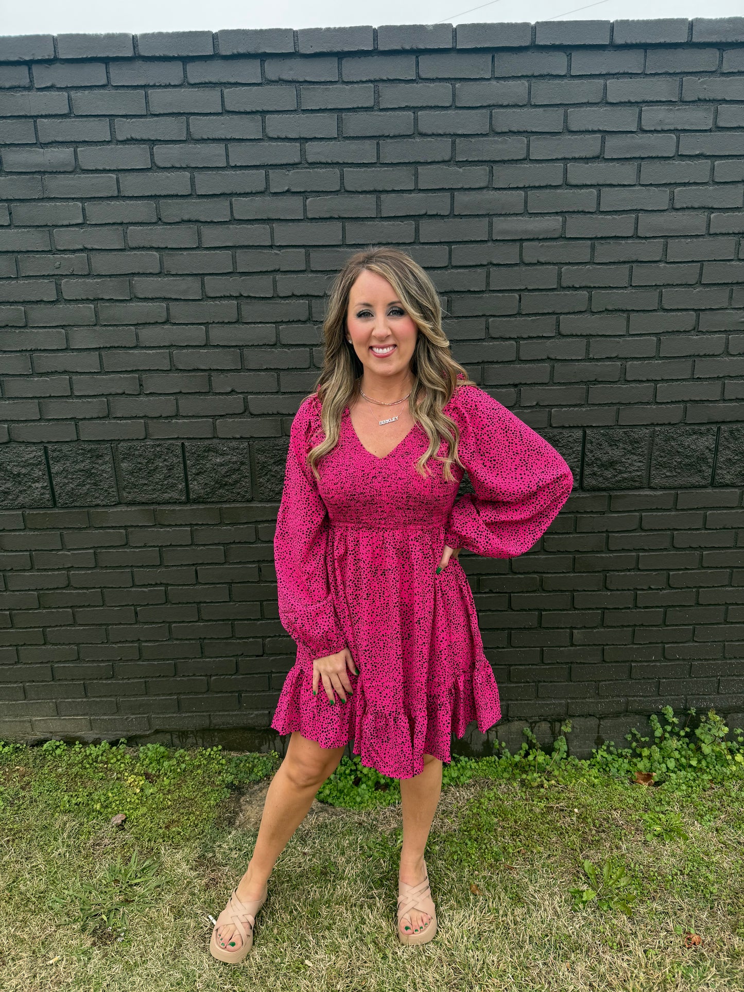 Living in Leopard Dress Pink