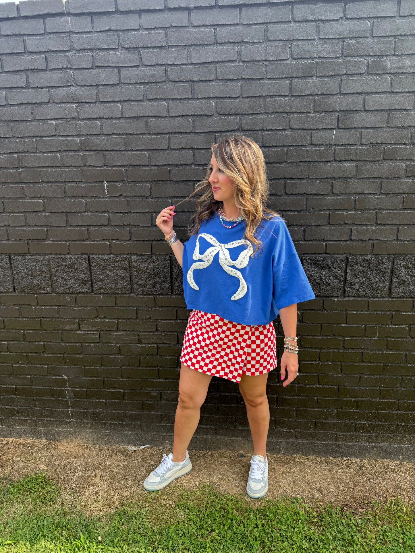 Betsy Bow Top Blue