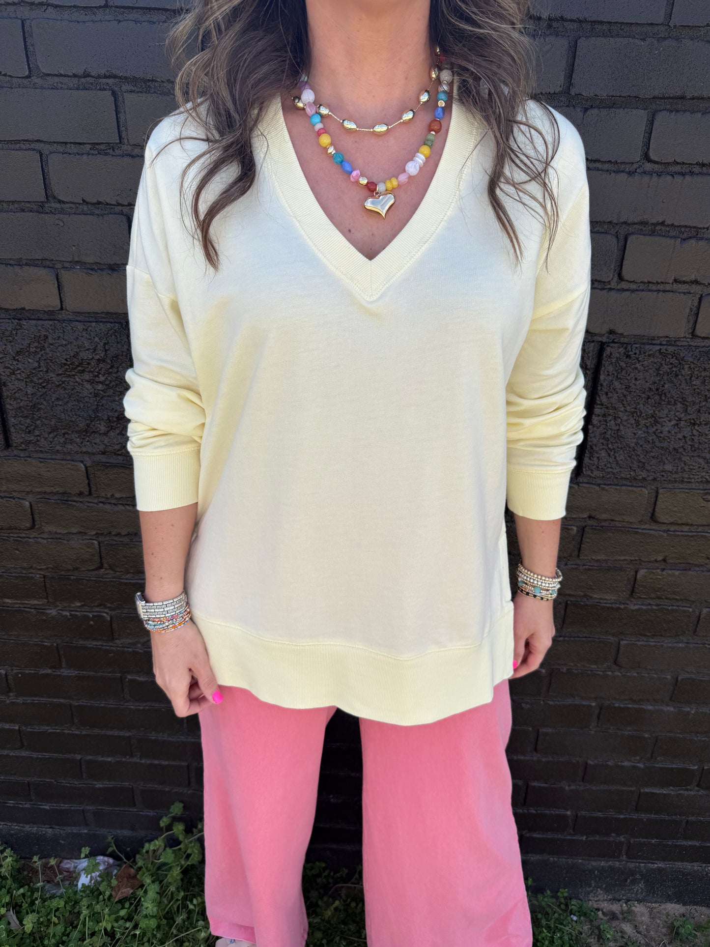 Z Supply V Neck Weekender Mellow Yellow