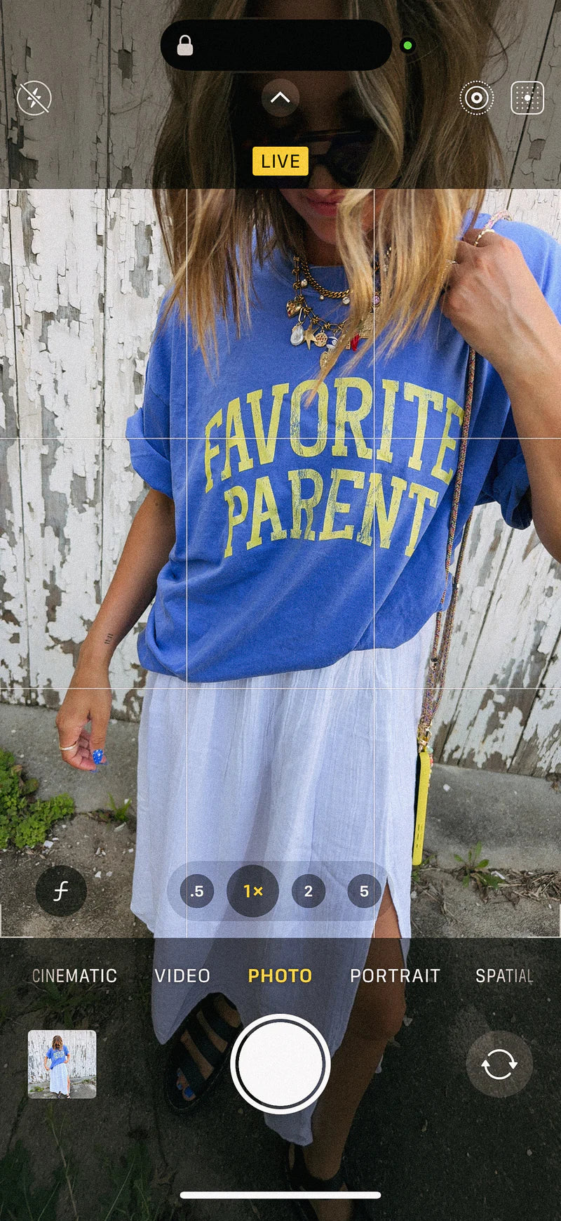 Favorite Parent Graphic Tee Blue/Yellow