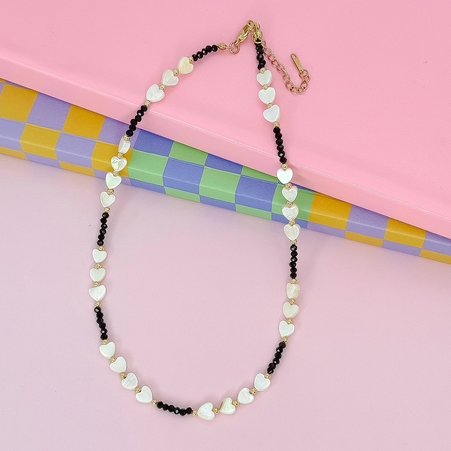 Candy Hearts Necklace Black