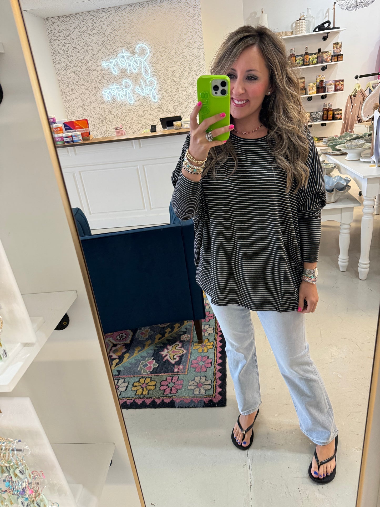 Yara Black Stripe Top