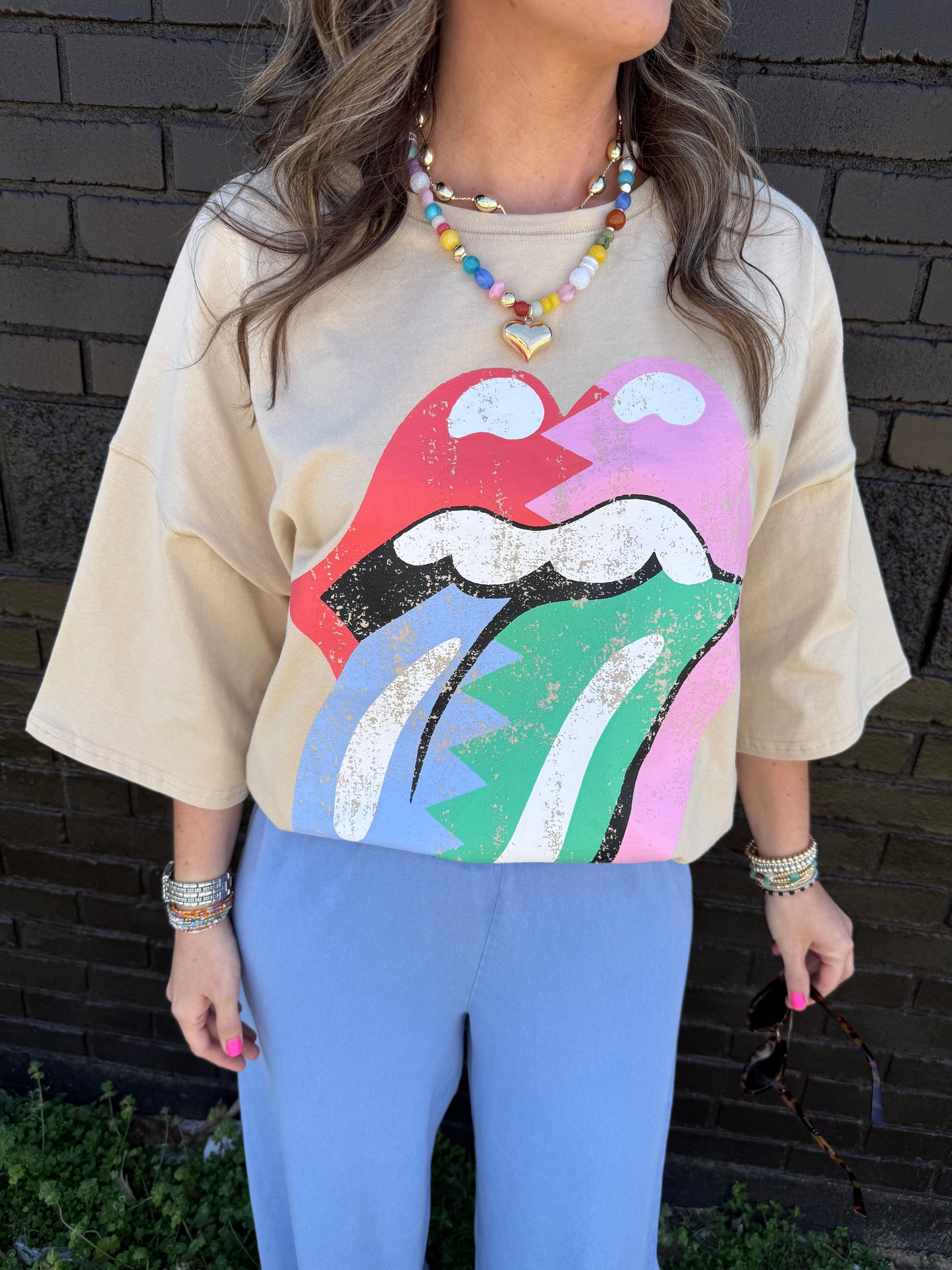 Rolling Stones Oversized Khaki Shirt