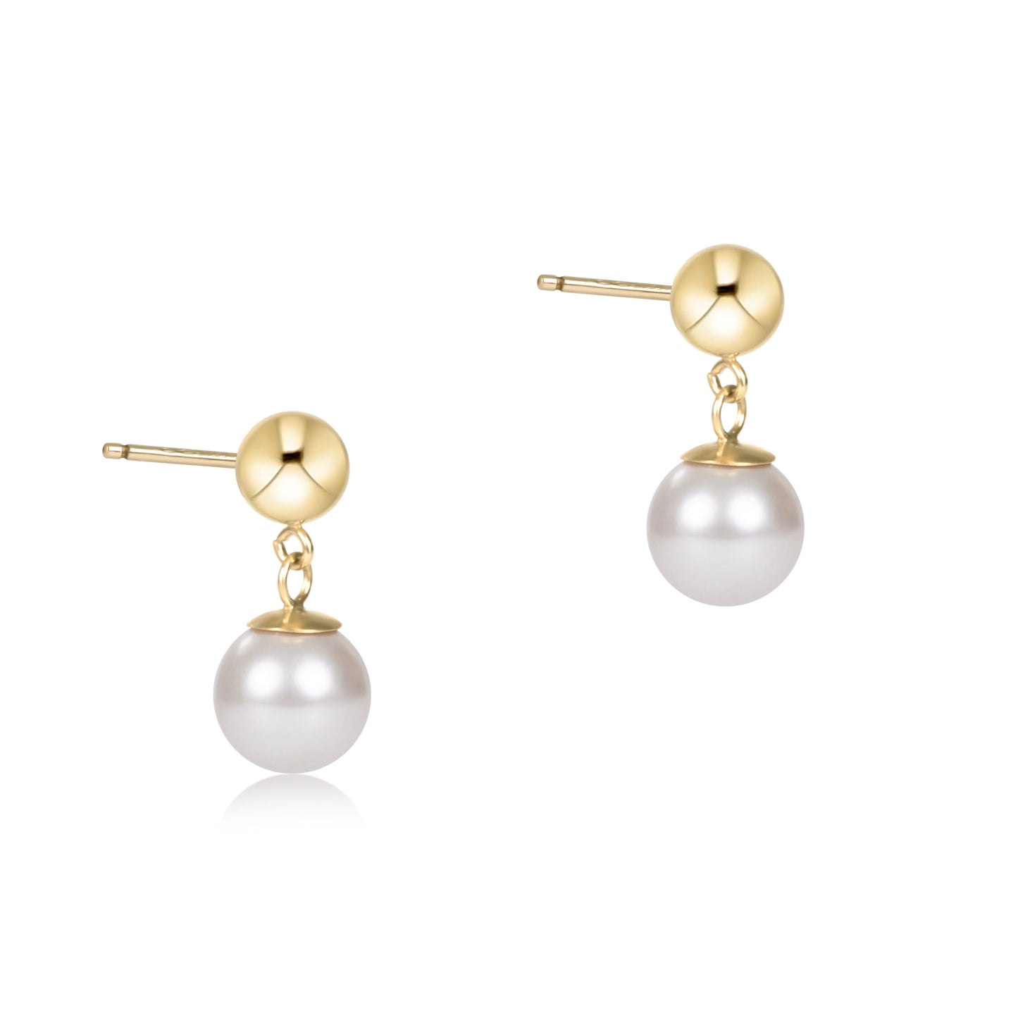 E Newton Classic 8mm Ball Drop Stud Pearl