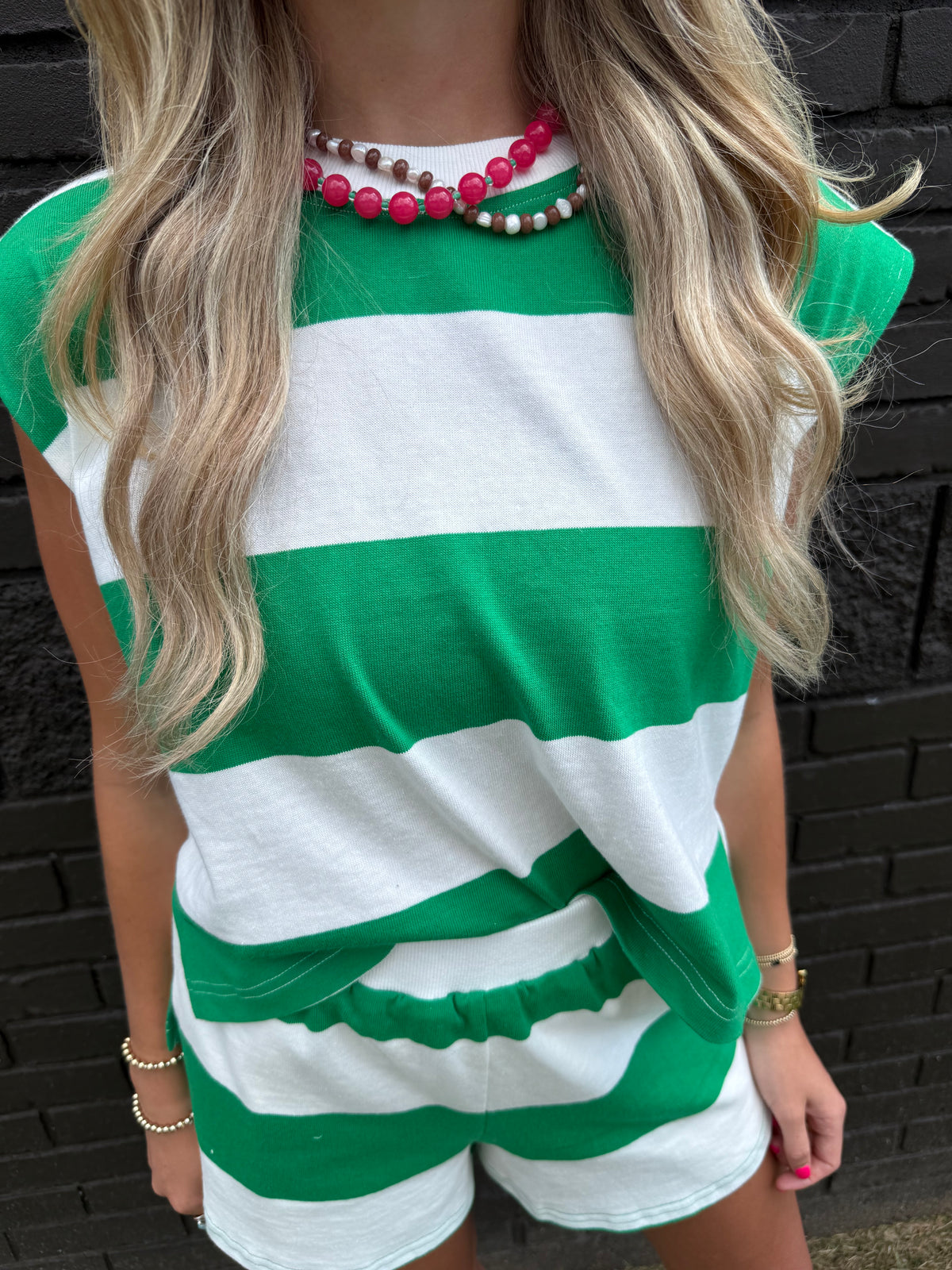 Ellis Green/White Shorts