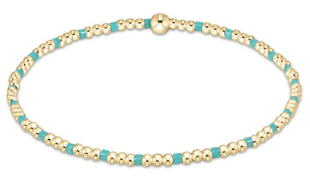 E Girl Hope Sincerity Pattern 2mm Bead Bracelet - Turquoise