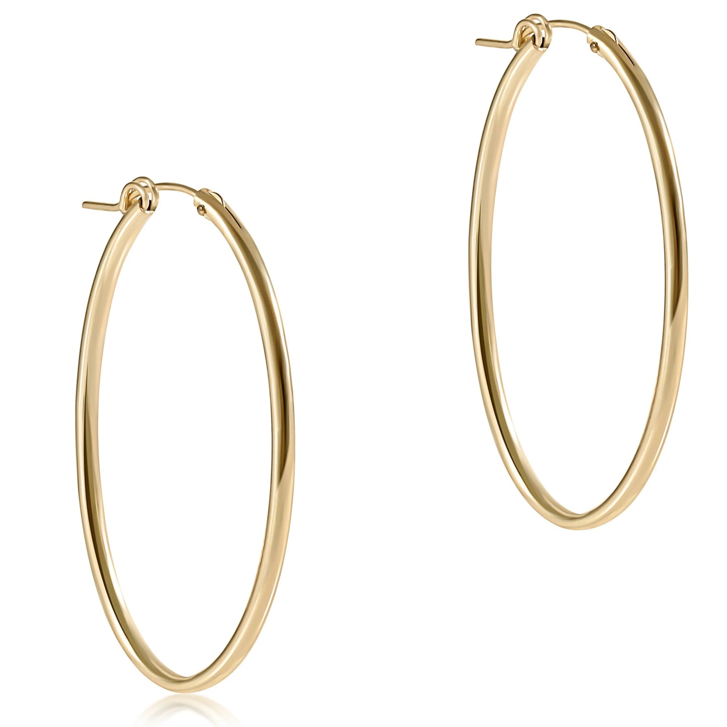 E Newton Oval Gold 2" Hoop Smooth