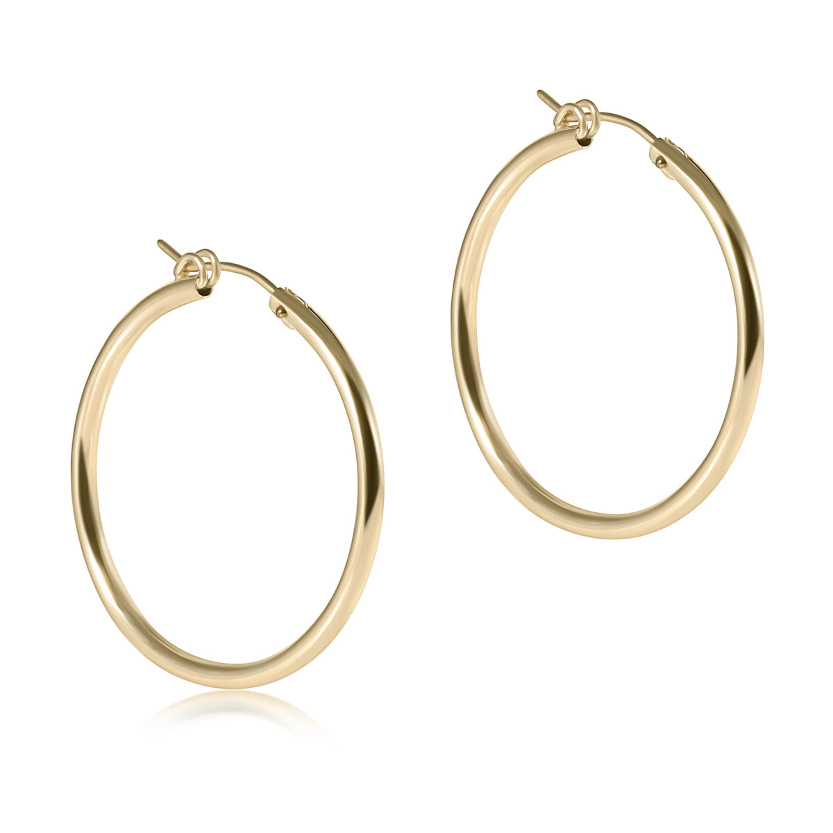 E Newton Round Gold 1.25" Hoop Smooth
