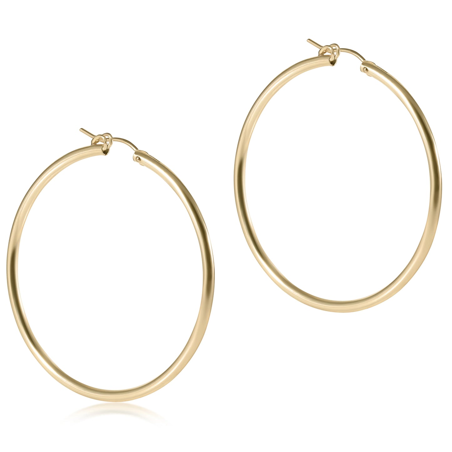 E Newton Round gold 2” Hoop Smooth