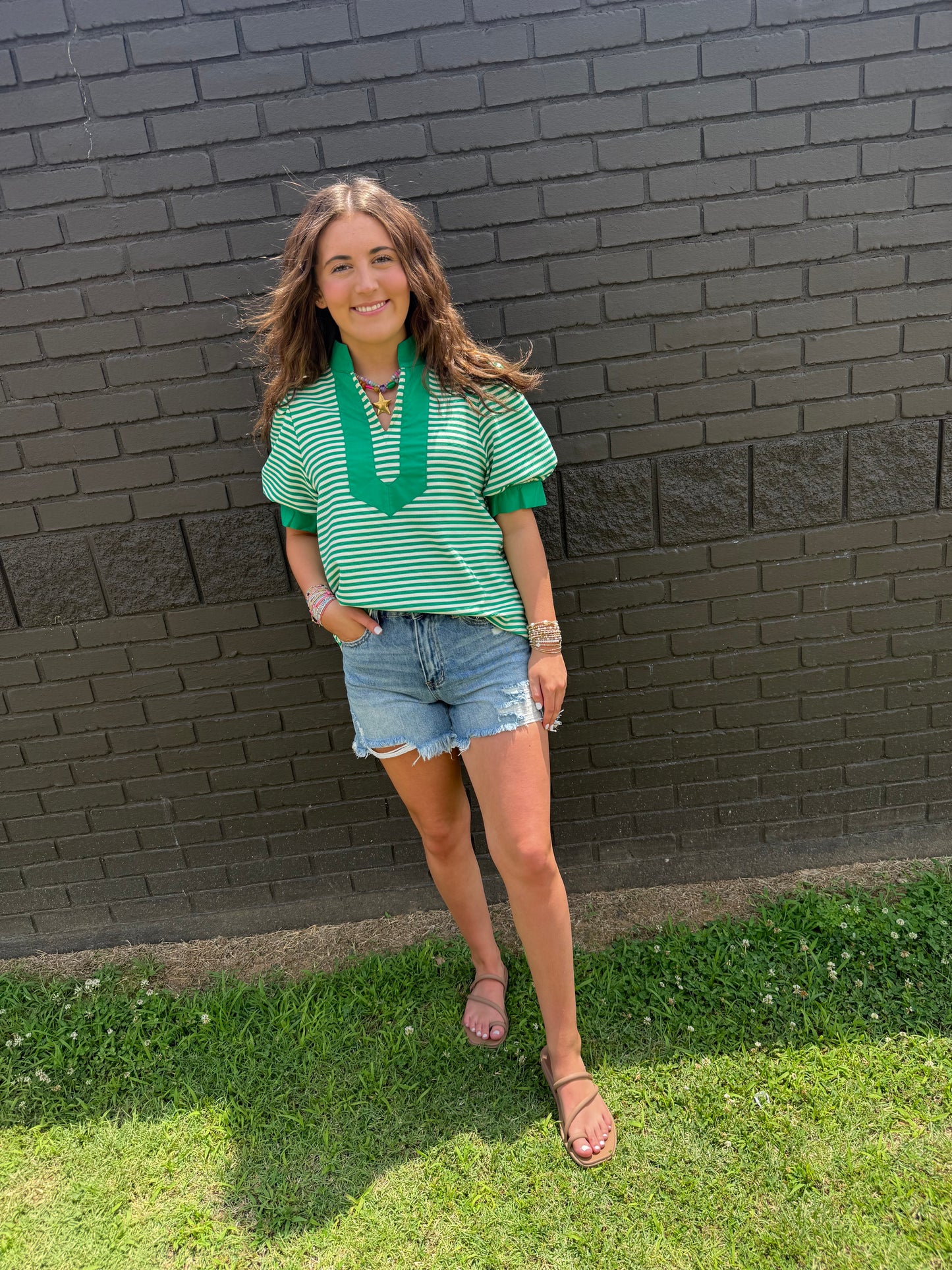 Rally Green Top