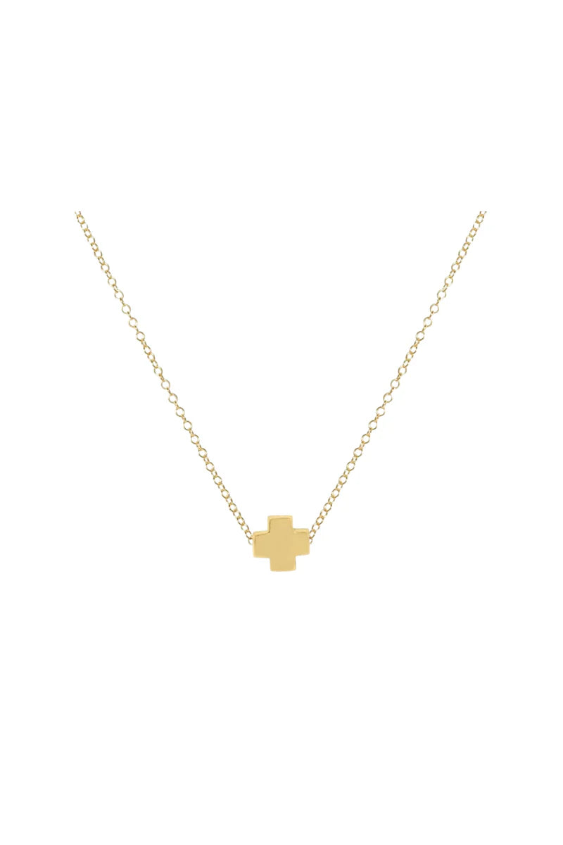 E Newton 16" Signature Cross Small Gold