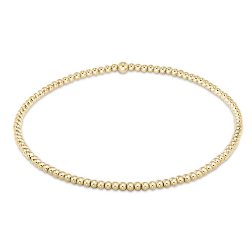 E Newton Classic Gold 2mm Bead Bracelet