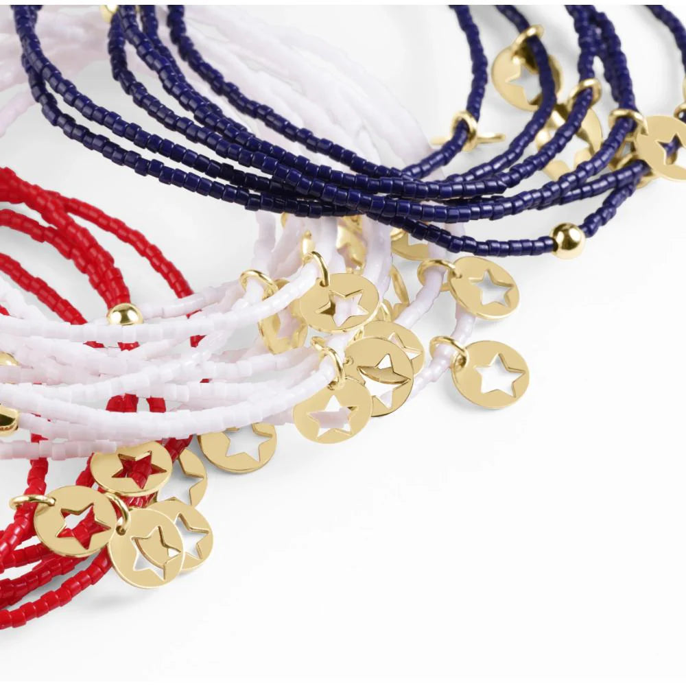 E Newton Hope Classic Bracelet White Star Small Gold Disc