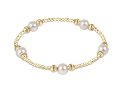 E Newton Dignity Gold Pearl Purpose 6mm Bracelet