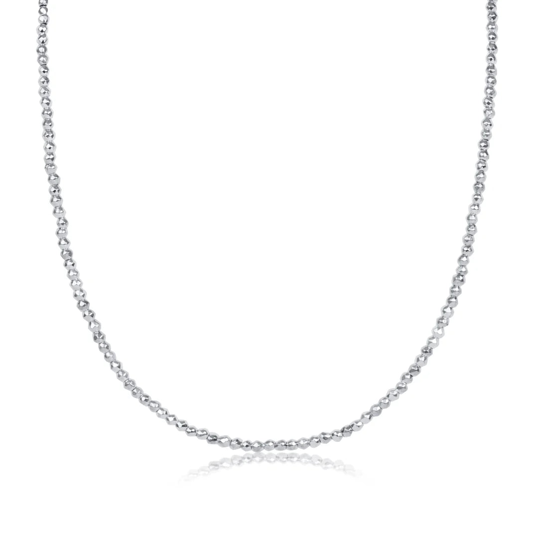 E Newton 17” Bright Silver Hematite Choker