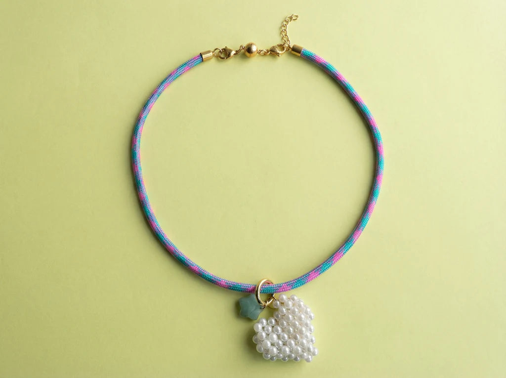 Blakely Pink/Teal Cord Necklace