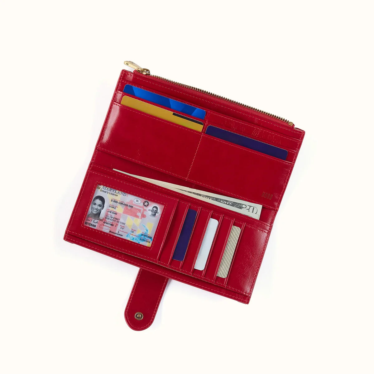 Hobo Dunn Continental Wallet True Red