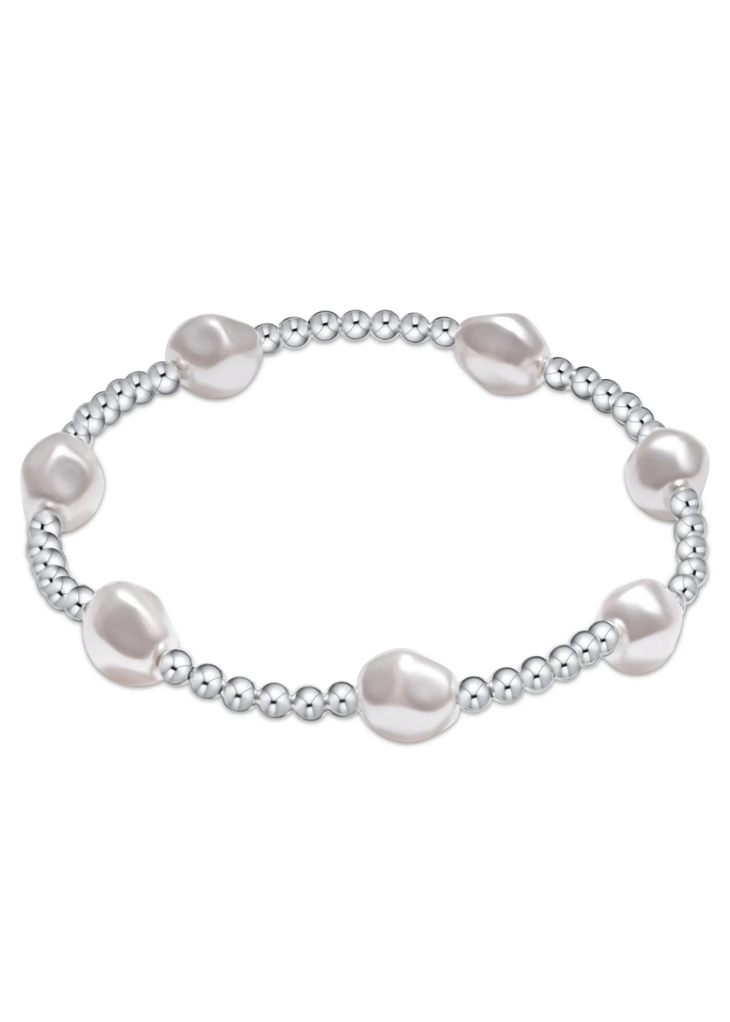 E Newton Admire Sterling 3mm Bead Bracelet - Pearl