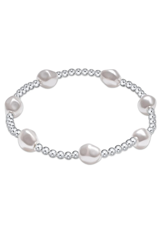 E Newton Admire Sterling 3mm Bead Bracelet - Pearl