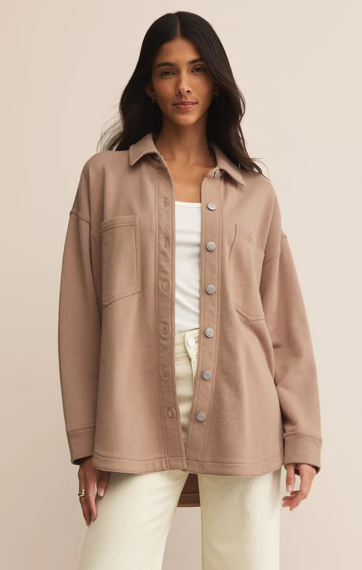 Z Supply All Day Knit Jacket Iced Coffee