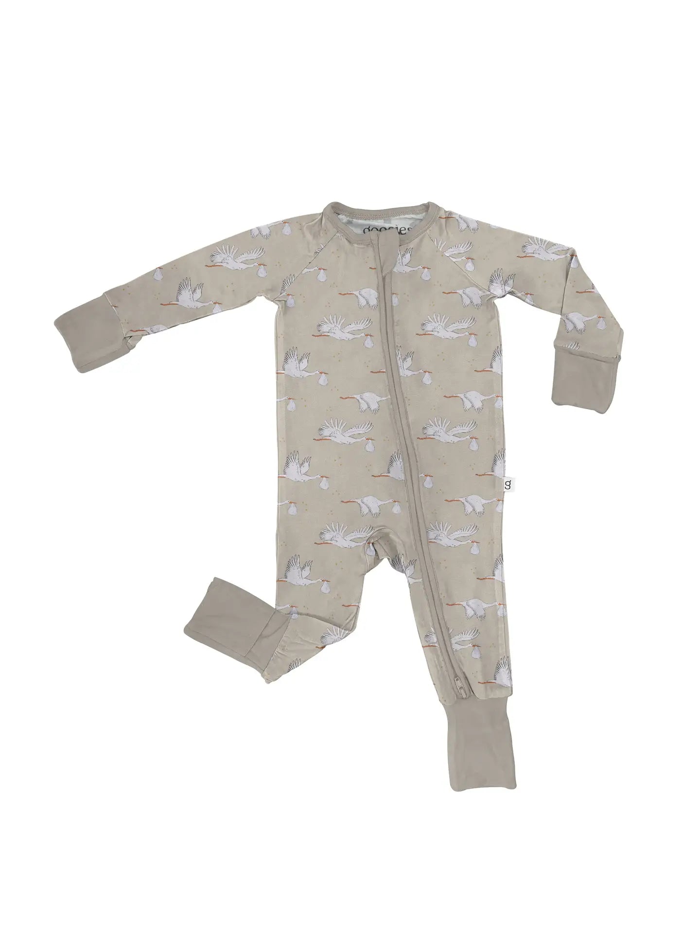 Goosies Neutral Stork Romper 0-3
