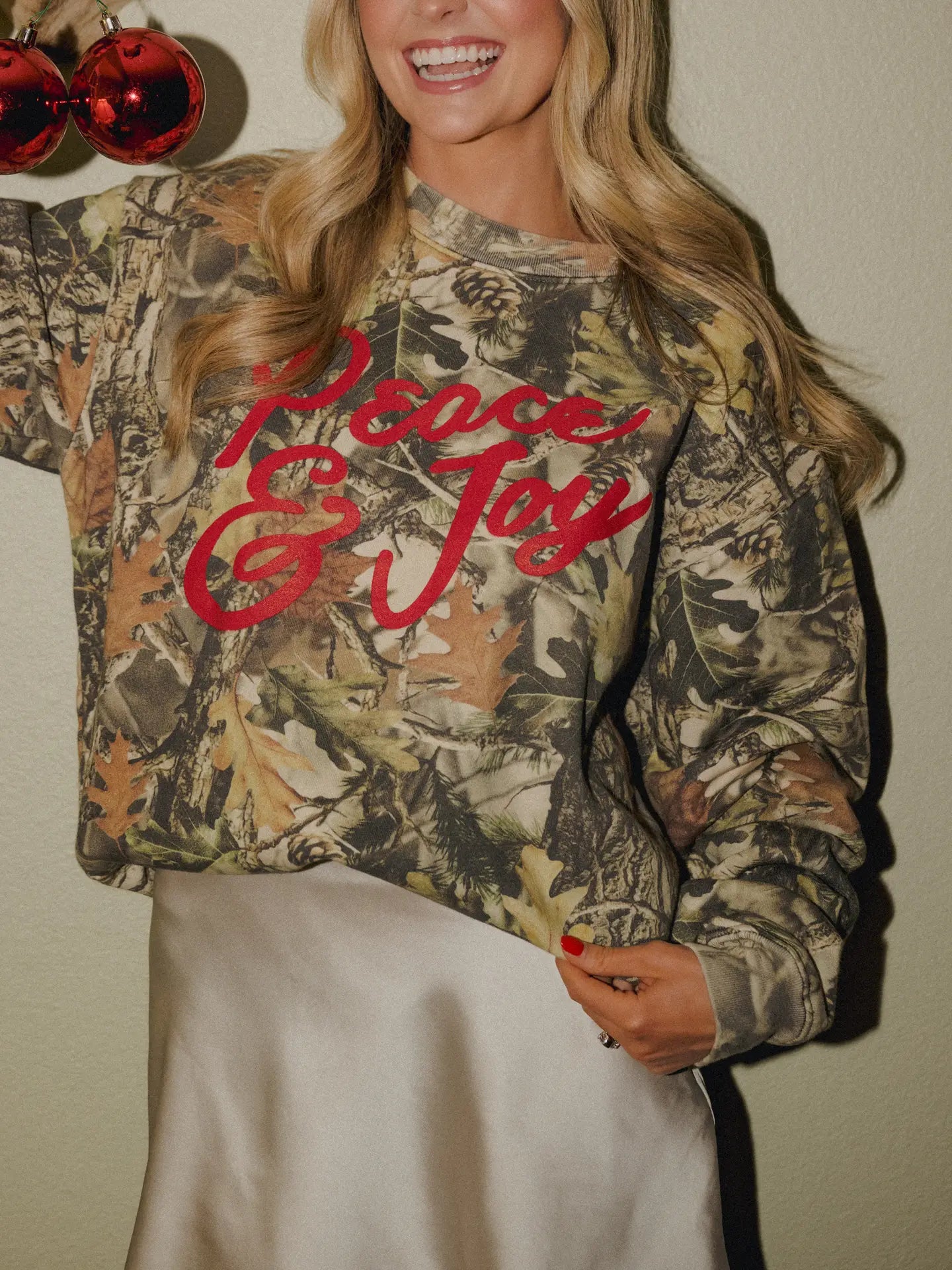 Peace & Joy Holiday Christmas Camo Sweatshirt