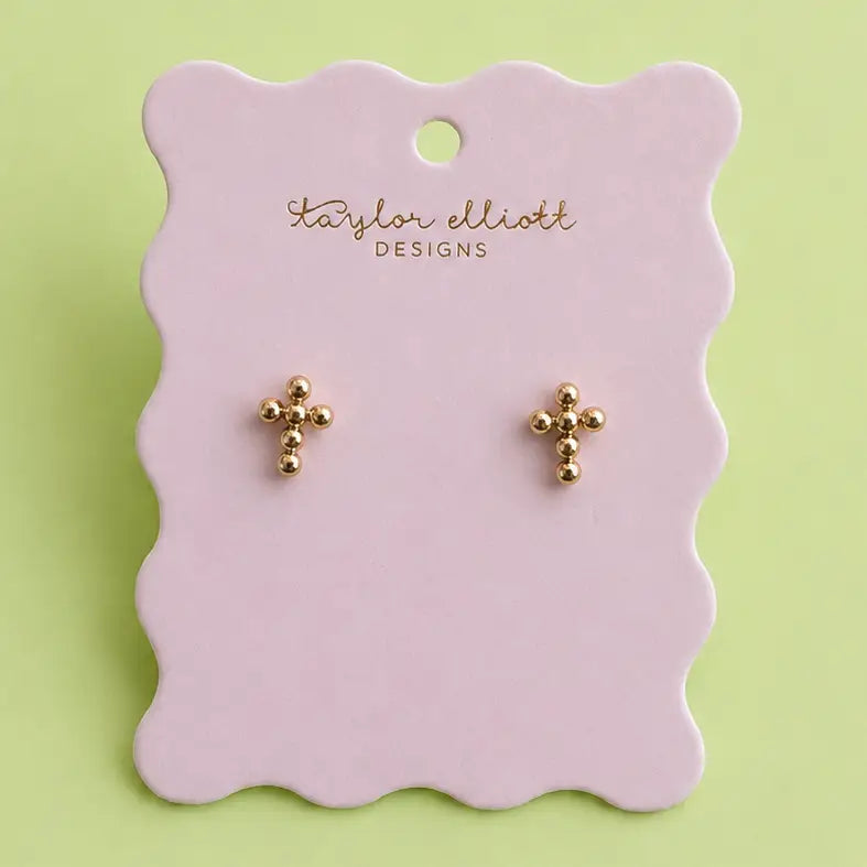 Mandy Beaded Cross Earrings