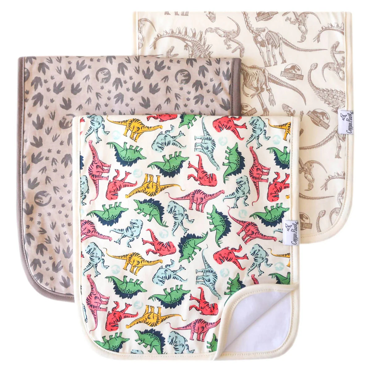 Copper Pearl Burp Cloths Dinosaur Jurassic Park