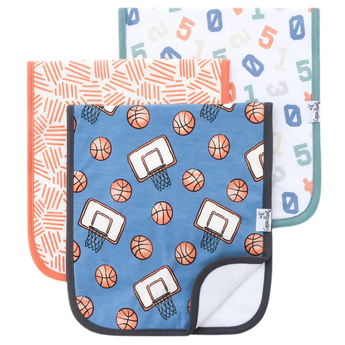 Copper Pearl Burp Cloths Dunk