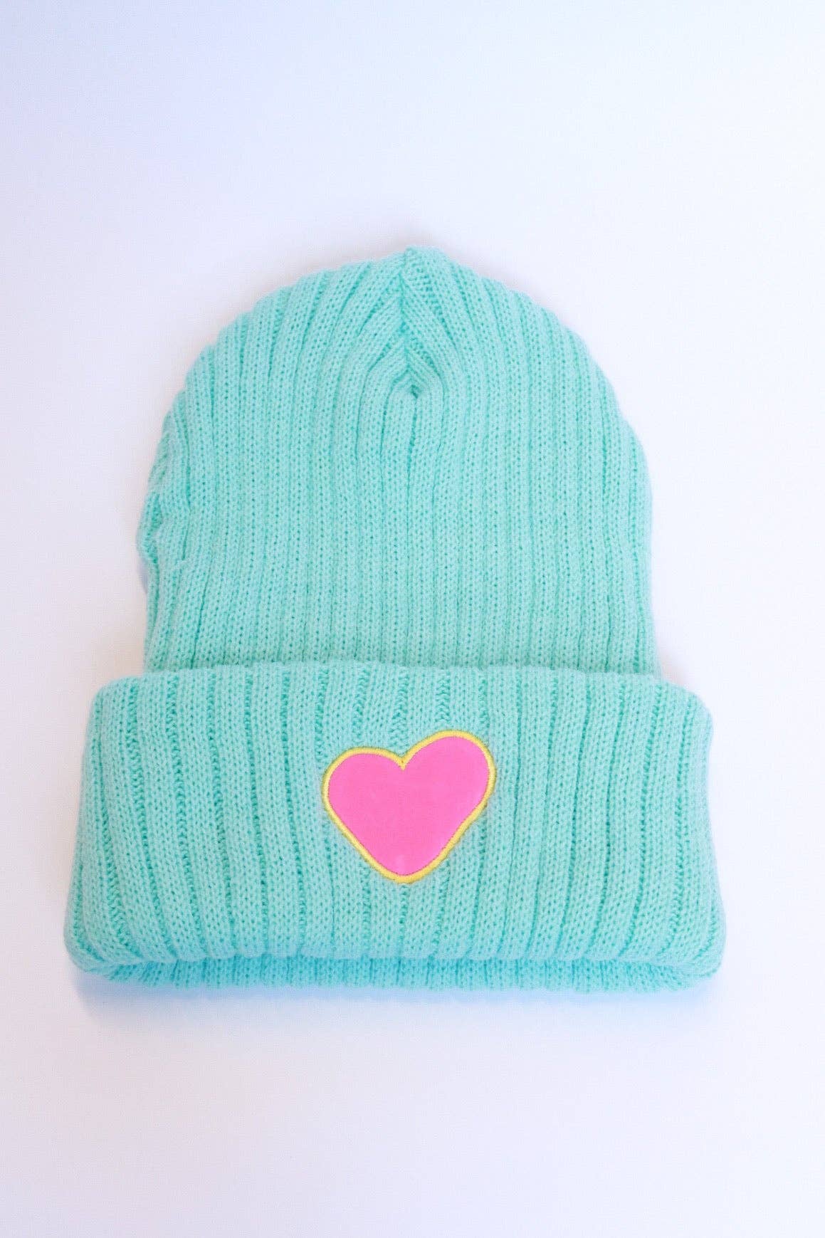 XOXO by magpies | Azure & Pink Heart Beanie