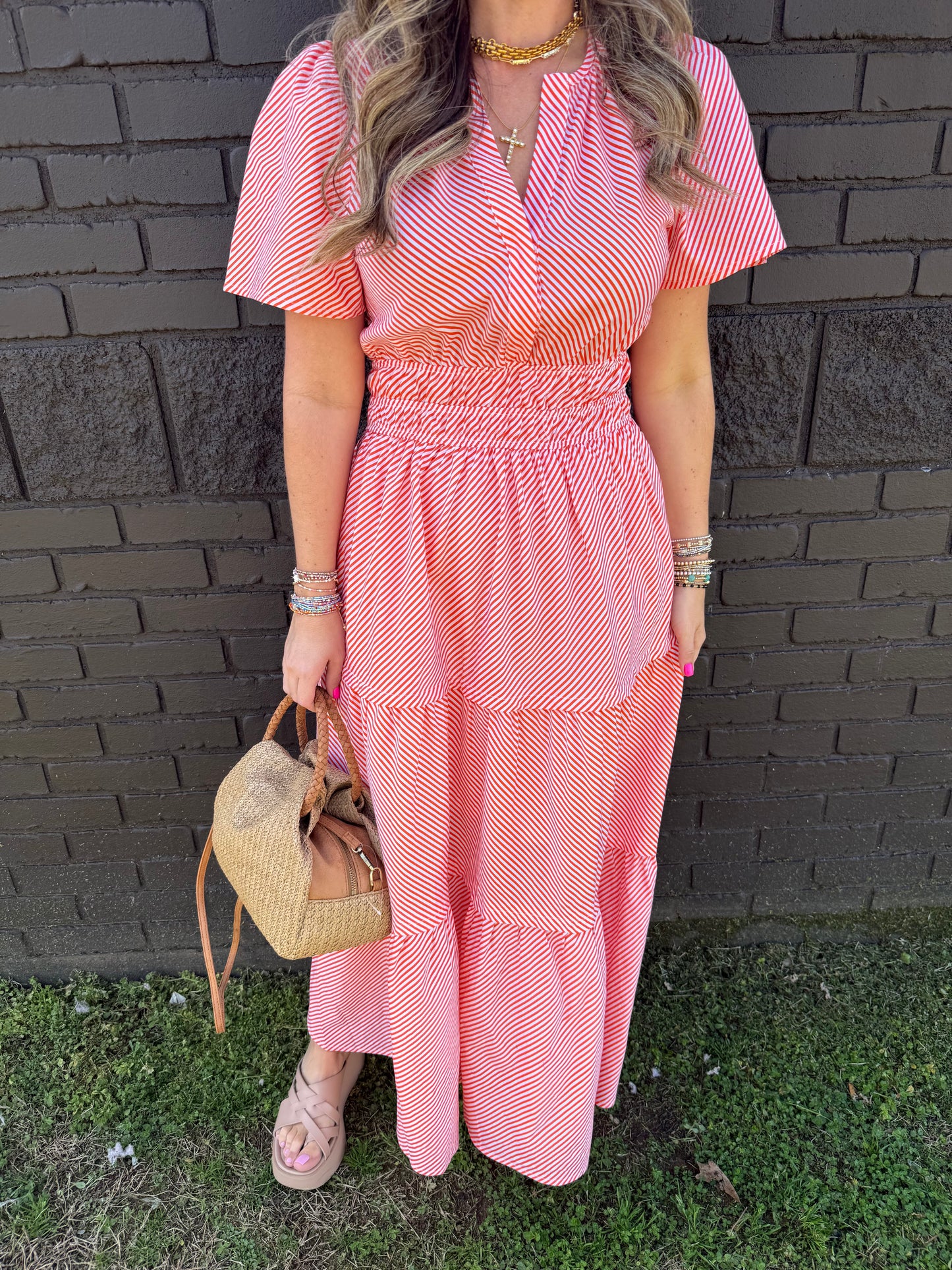 Tangerine Stripe Dress