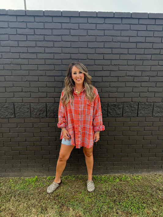 Poppy Plaid Shacket