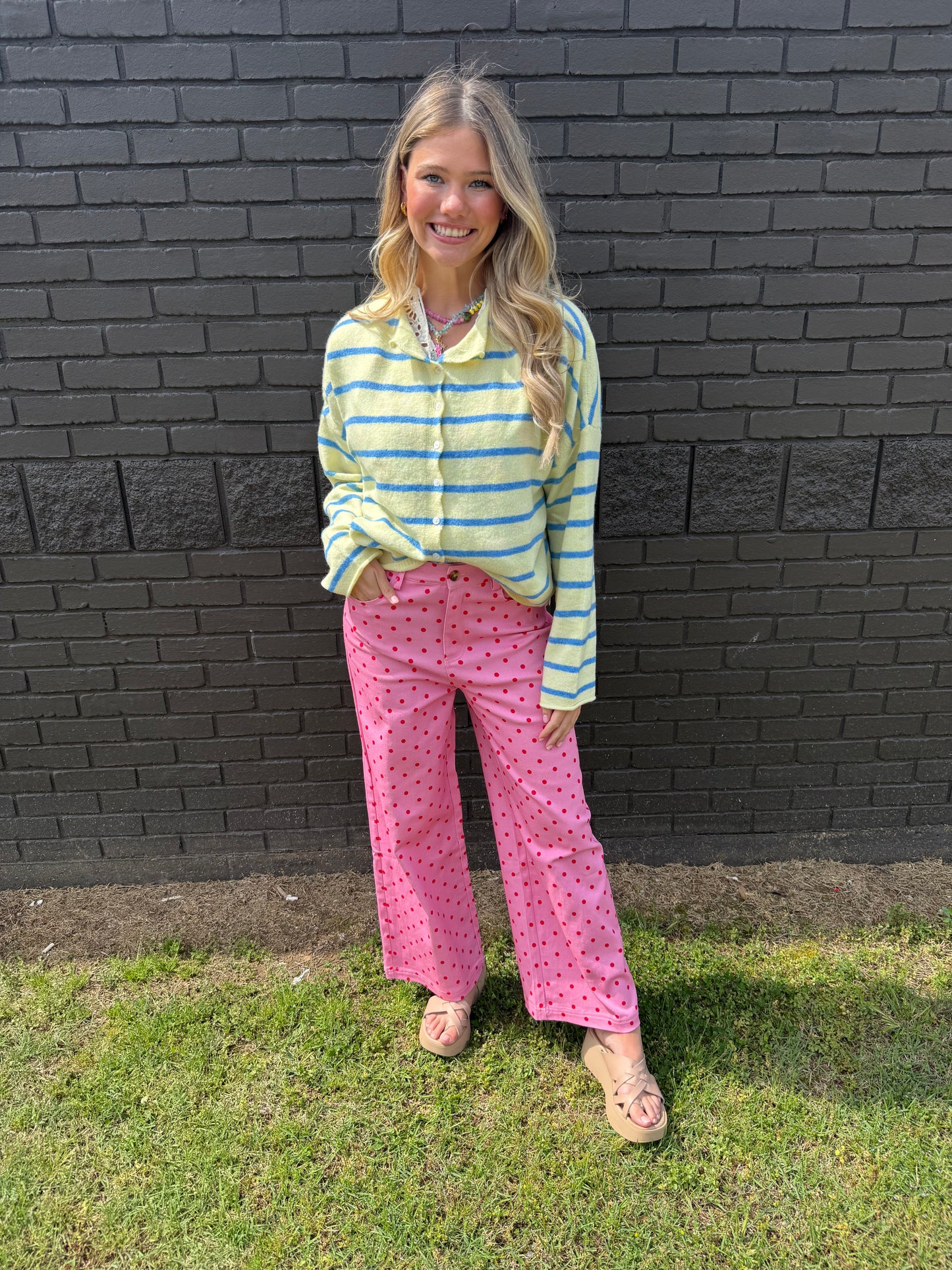 Piper Yellow/Blue Stripe Cardigan