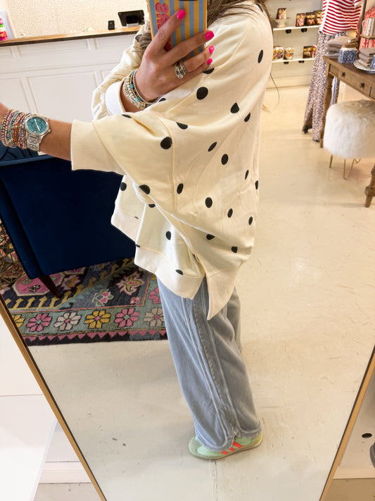 Indie Cream Polka Dot Top